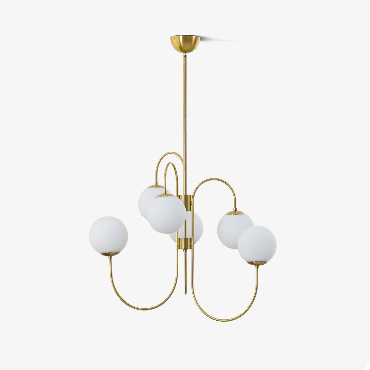 Multi-Arm Ceiling Light Fixture Metal Frame Frosted Glass Shades Gold Black White 30 Inch Diameter Living Room Dining Room Bedroom Overhead