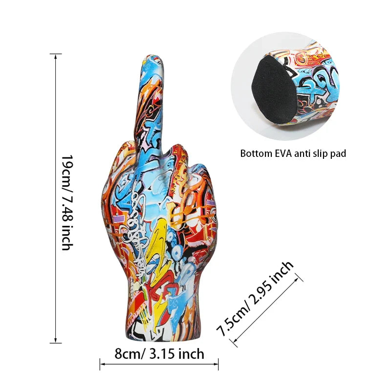 Graffiti Hand Sculpture – Unique Synthetic Resin Figurine for Modern Interiors