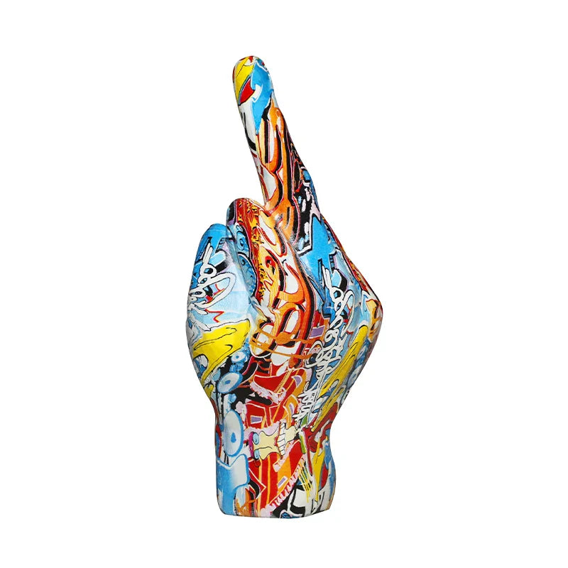 Graffiti Hand Sculpture – Unique Synthetic Resin Figurine for Modern Interiors