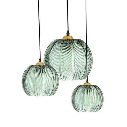 Hanging Ceiling Fixture with Organic Foliage Motif in Translucent Green – 12-Inch Diameter Drop Light for Dining Area, Kitchen Island, or Be