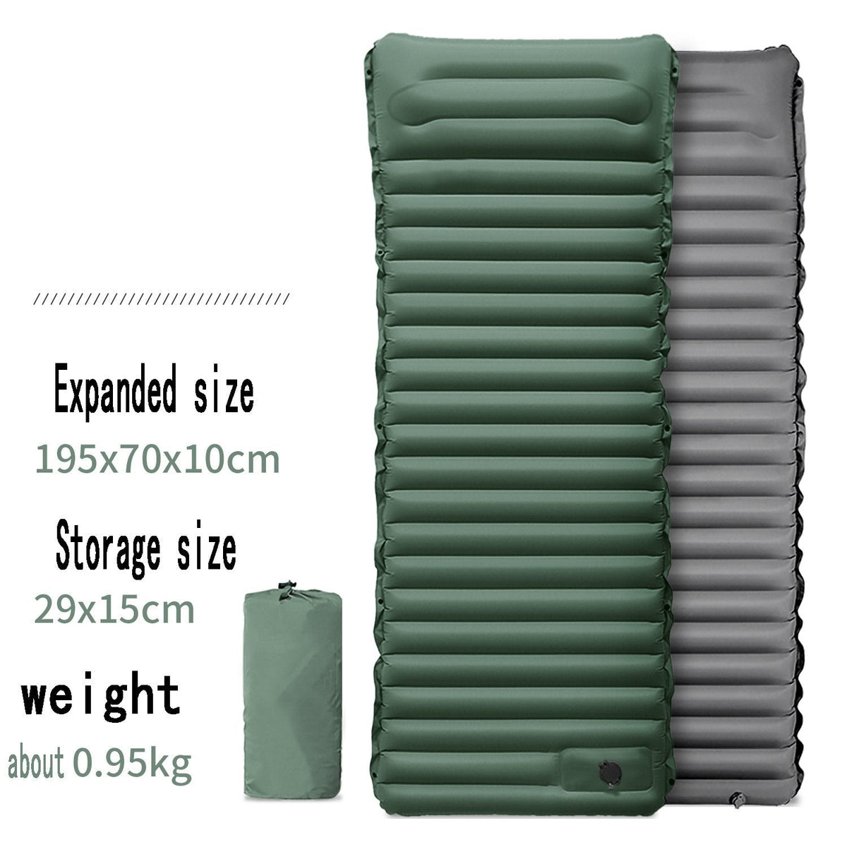 GreenCloud Air Sleeping Pad | Inflatable Camping Pad with Built-in Pillow | Ultimate Comfort for Outdoor Adventures