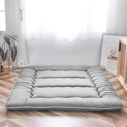 Foldable Floor Mattress 4-Inch Thick Quilted Sleeping Pad Roll-Up Guest Bed Tatami-Style Mat for Bedroom Dorm Meditation Adults Kids