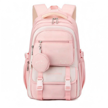 Multi-Compartment School Backpack with Padded Straps & Luggage Sleeve for High School College Daily Use