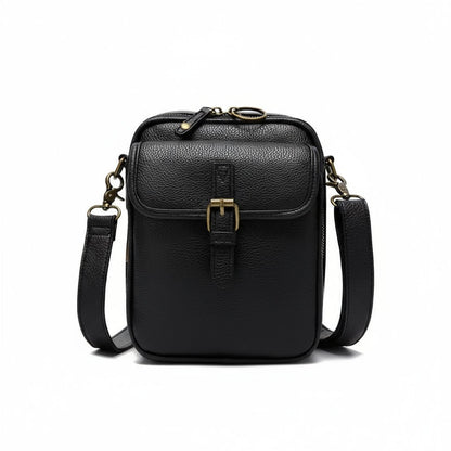 Square Leather Crossbody Purse with Secure Zipper Closure – Compact Shoulder Bag for Women, Daily Commute & Travel Organizer