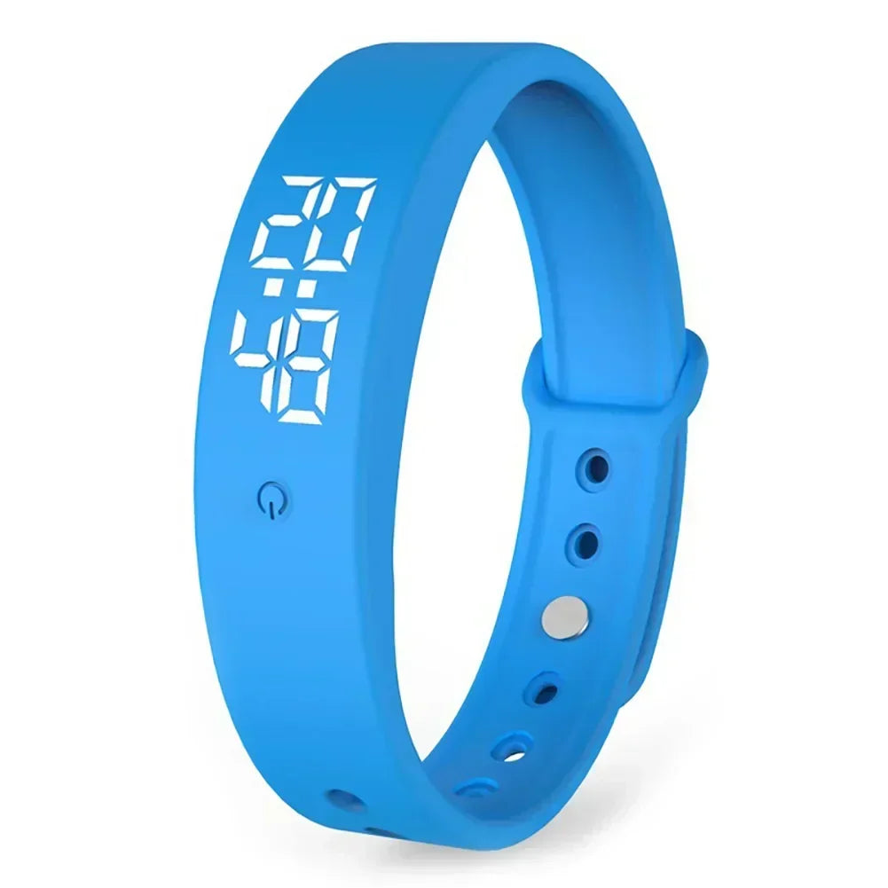 Digital Fitness Watch with Vibration Alerts, Waterproof LED Sports Wristwatch for Swimming and Running