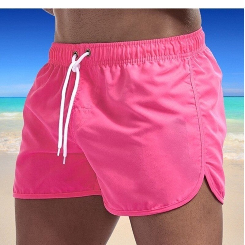 Men's Quick-Dry Swim Trunks with Drawstring & Back Pocket – Vibrant Colors for Beach & Pool
