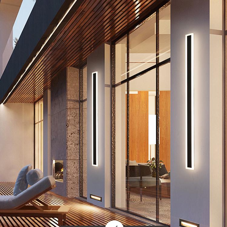 Outdoor Linear LED Wall Sconce 94.5 in Weatherproof Metal Fixture for Patio Exterior Entryway Modern Slim Profile Architecture Lighting