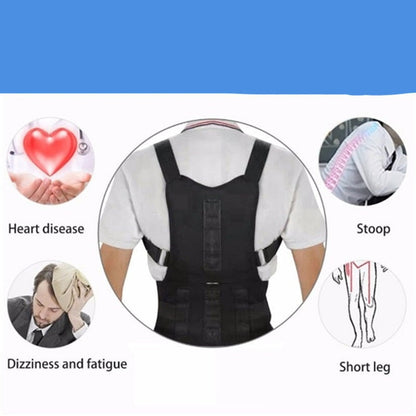 Magnetic Posture Corrector Brace for Upper Back & Shoulder Pain Relief, Adjustable Support Belt with Therapy Magnets for Men & Women