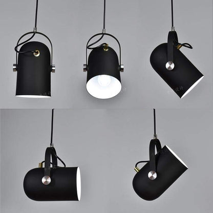 Adjustable Metal Drop Ceiling Fixture E27 Socket Warm Glow Tilting Shade Over Island Counter Dinette Task Modern Minimal Scandinavian Style
