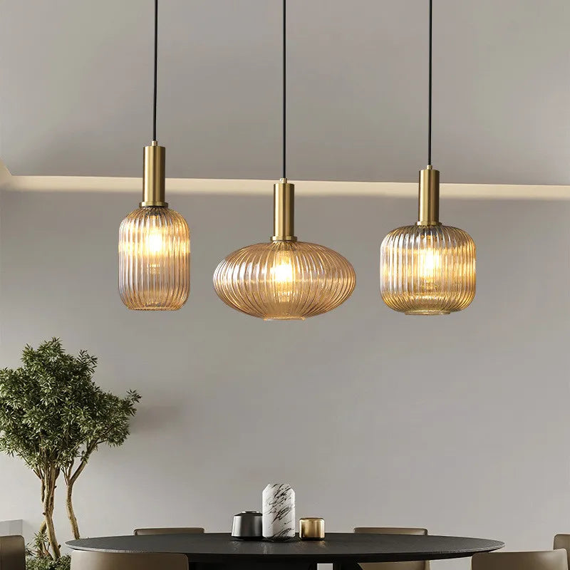 Glass Shade Hanging Ceiling Light E27 Socket Multi-Color Options for Kitchen Island Dining Room Bar Lounge Adjustable Cable Mid-Century Styl