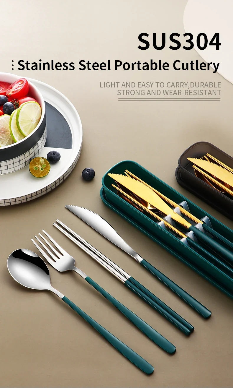 Eco-Friendly | Stainless Steel Cutlery Set with Portable Design | Durable Silverware for Everyday Dining