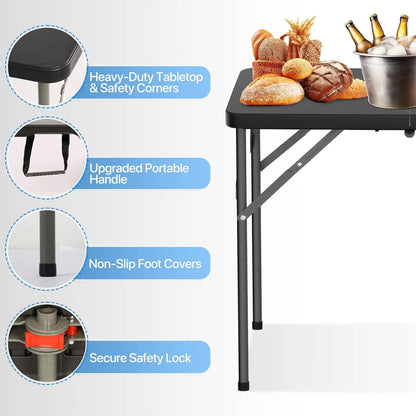 Versatile Foldable Picnic Table | 4FT Adjustable Height Design | Heavy-Duty & Portable for Camping, BBQs, and Events