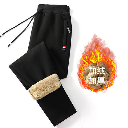 Men's Thermal Fleece-Lined Joggers Winter Sweatpants with Drawstring Elastic Waist for Cold Weather Outdoor Sports Casual Wear