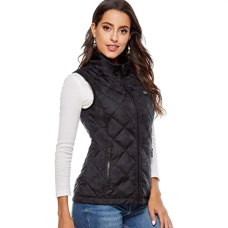Women's USB Heated Vest with Infrared Heat Zones for Cold Weather | Lightweight Rechargeable Warming Jacket for Fall Winter Outdoor