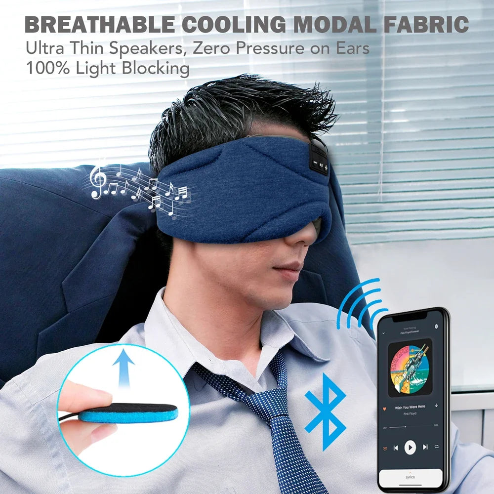 ComfortZone | Bluetooth Sleep Eye Mask with 100% Light Block & Soft Speakers | Perfect for Side Sleepers