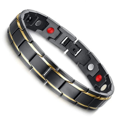 Magnetic Wellness Bracelet with Hematite Beads for Pain Relief & Circulation – Adjustable Stainless Steel Design