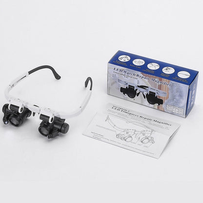 LED Head-Mounted Magnifying Glasses with 8x 15x 23x Lenses for Jewelry Repair Watch Making Reading Crafts Close Work
