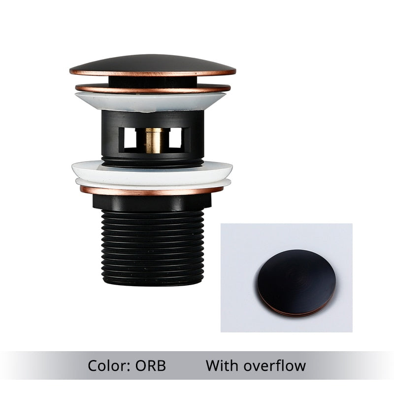 Vessel Sink Drain Assembly with Pop-Up Stopper for Modern Bathrooms – Overflow & Non-Overflow Configurations