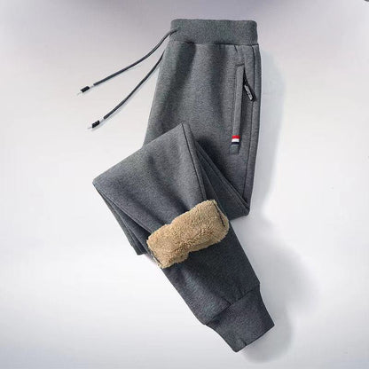 Men's Thermal Fleece-Lined Joggers Winter Sweatpants with Drawstring Elastic Waist for Cold Weather Outdoor Sports Casual Wear