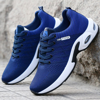 Men's Cushioned Walking Sneakers with Breathable Mesh Upper & Shock-Absorbing Sole for All-Day Comfort