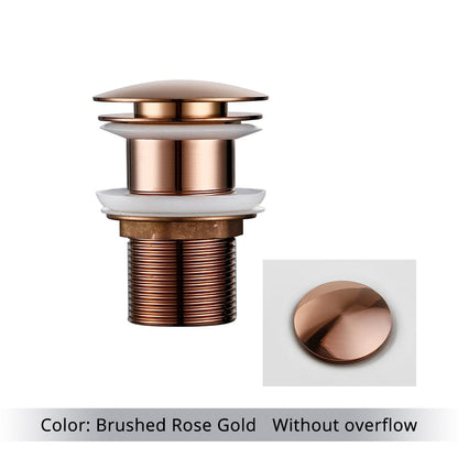 Vessel Sink Drain Assembly with Pop-Up Stopper for Modern Bathrooms – Overflow & Non-Overflow Configurations