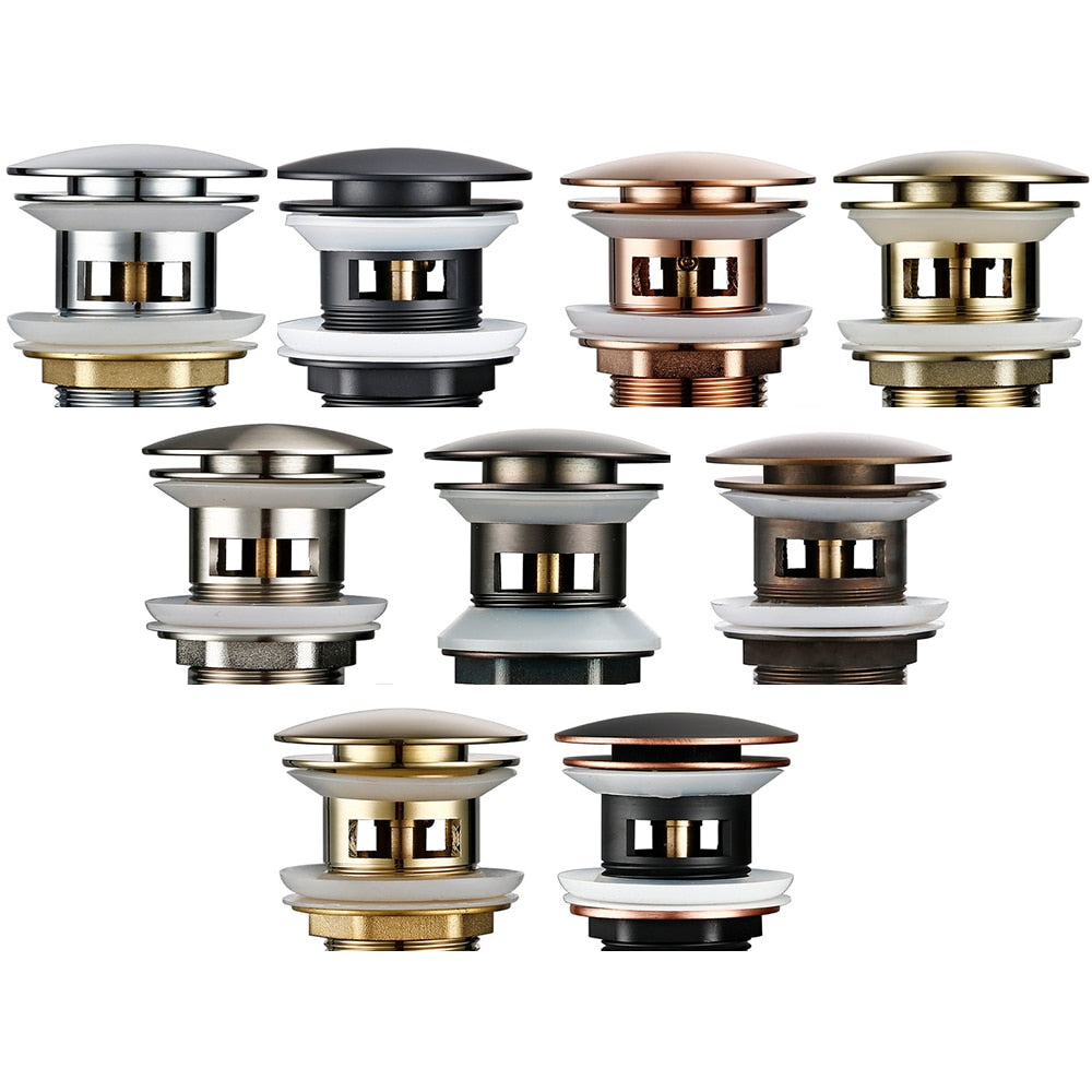 Vessel Sink Drain Assembly with Pop-Up Stopper for Modern Bathrooms – Overflow & Non-Overflow Configurations