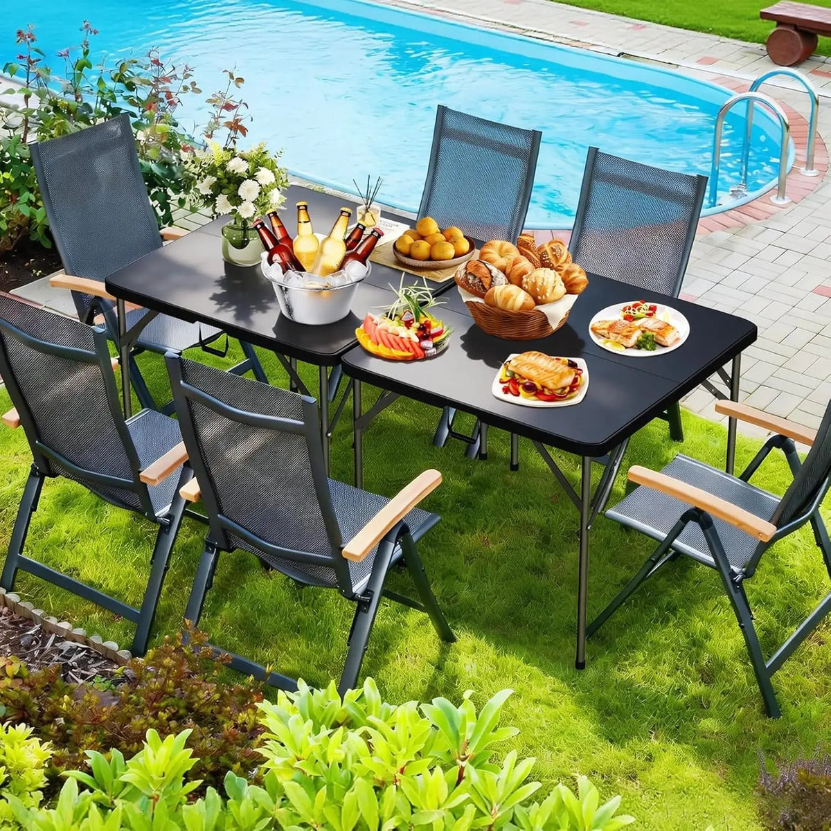 Versatile Foldable Picnic Table | 4FT Adjustable Height Design | Heavy-Duty & Portable for Camping, BBQs, and Events
