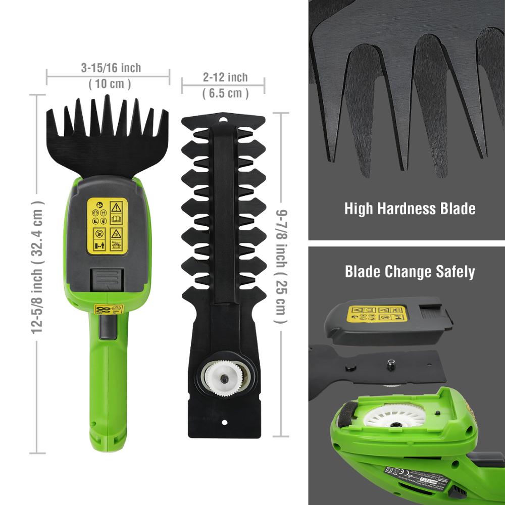 Cordless Electric Hedge Trimmer & Shrub Shear Tool – Lightweight Rechargeable Battery Operated Garden Trimmer for Bushes, Shrubs & Topiary