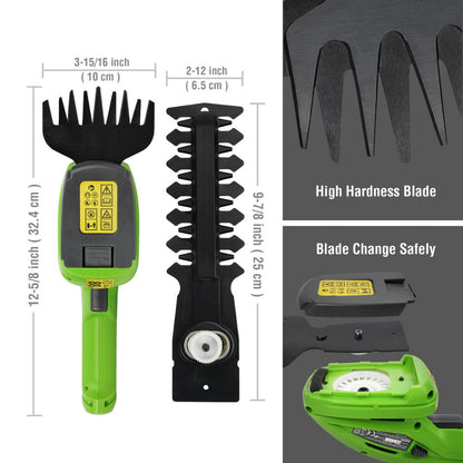 Cordless Electric Hedge Trimmer & Shrub Shear Tool – Lightweight Rechargeable Battery Operated Garden Trimmer for Bushes, Shrubs & Topiary