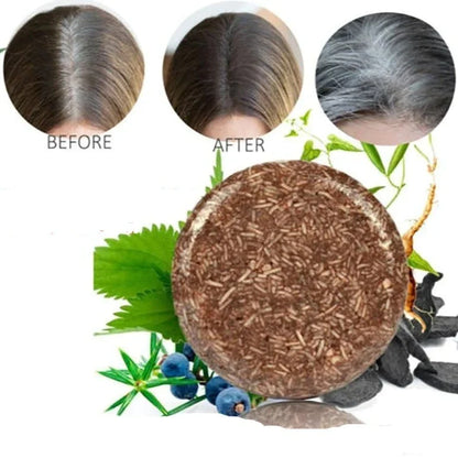 Natural Hair Darkening Shampoo Bar – Restores Color, Boosts Volume & Nourishes Scalp