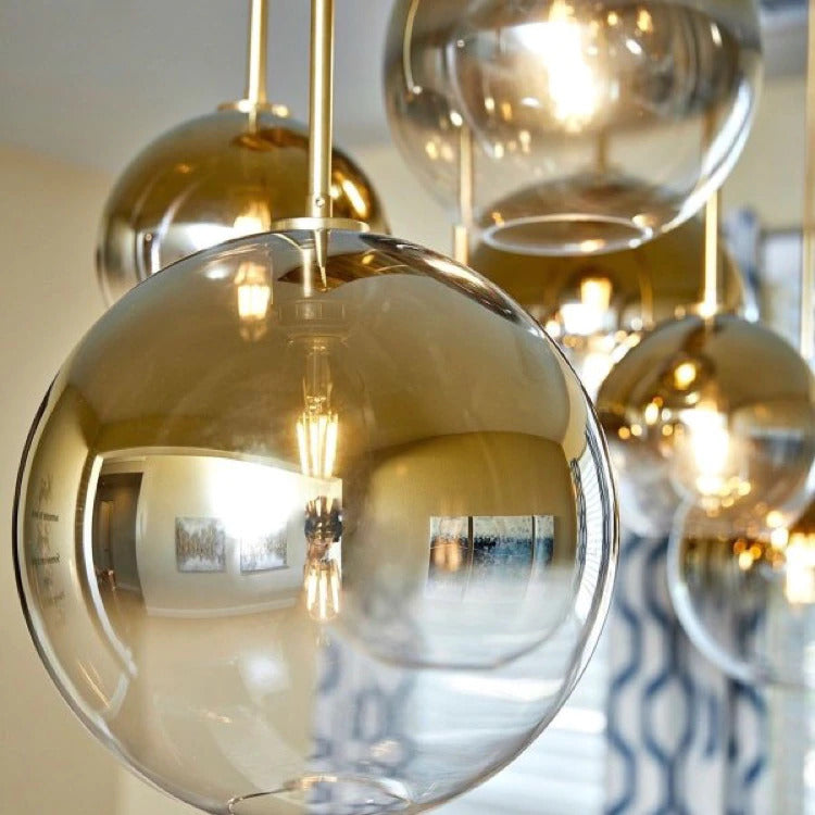 Stylish Brass Pendant Light with Glass Shade