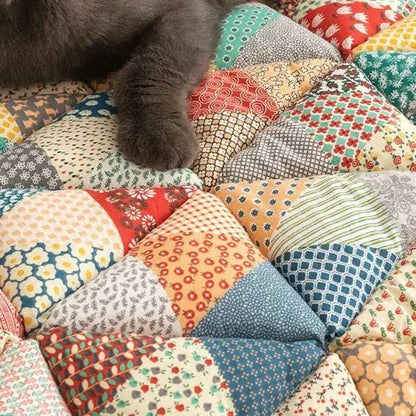 Floral Pet Furniture Protector Pad – Soft Microfiber Fleece Cover for Couch, Chair & Bed – Machine Washable Mat for Cats & Dogs