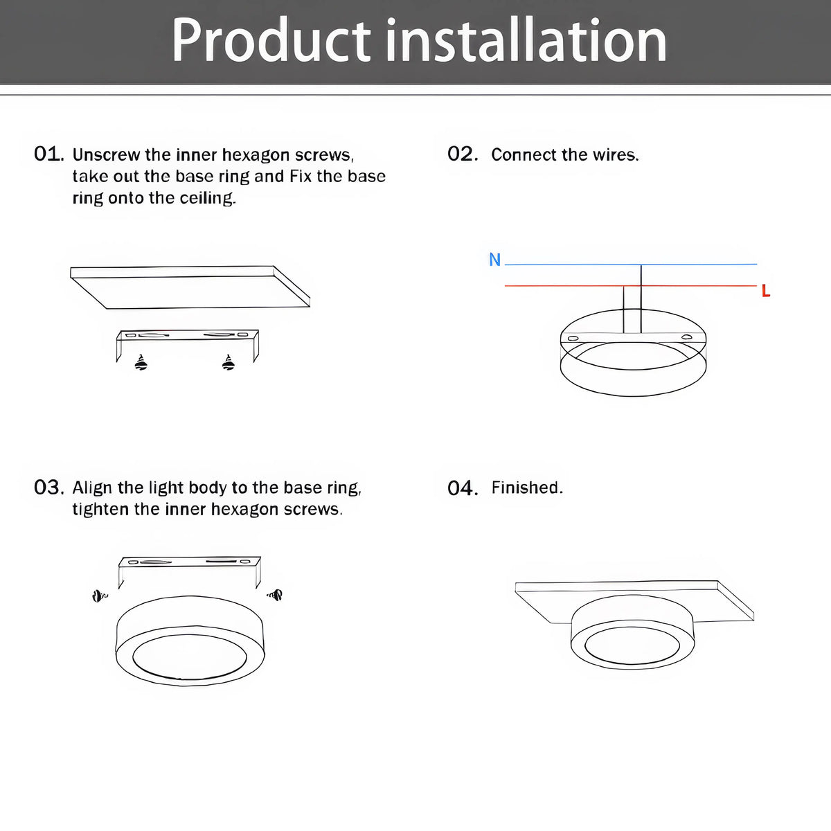 Slim LED Recessed Ceiling Light – Low-Profile Downlight, Dimmable Flush Mount for Kitchen, Living Room, Office