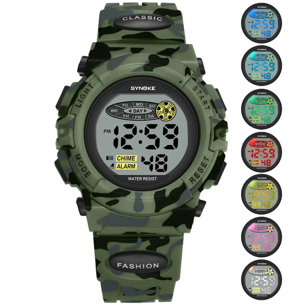 Kids Digital Sports Watch Water Resistant Stopwatch Alarm Date Display Boys Girls Youth Wristwatch for School Active Play Outdoor Adventures
