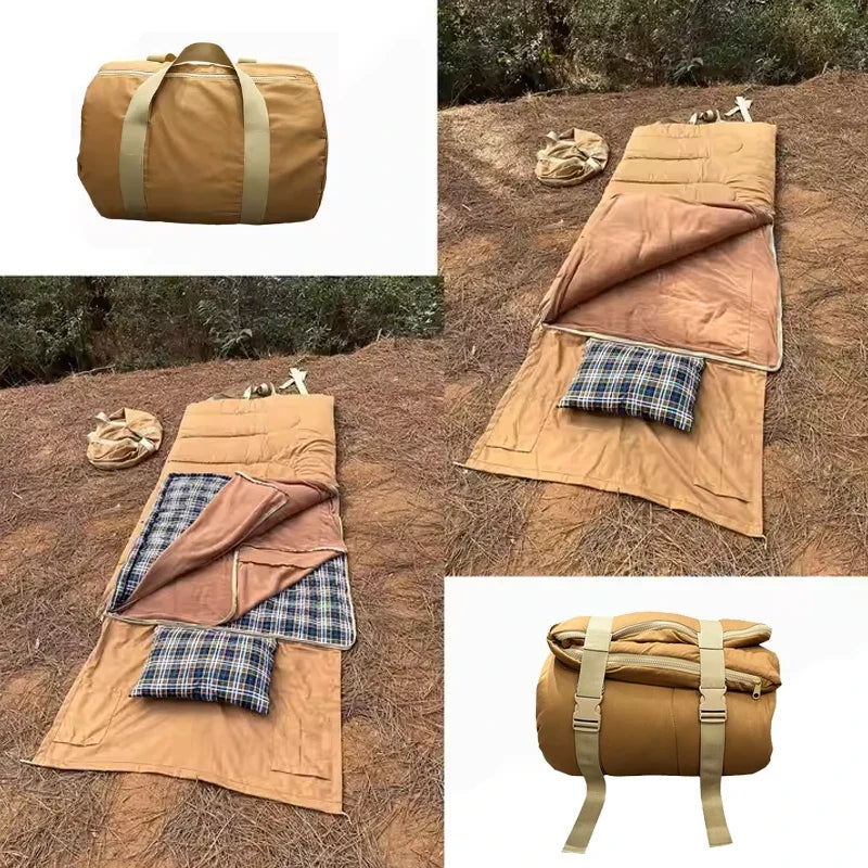 CozyNest | 3-Season Waterproof Sleeping Pad Bag with Pillow & Flannel Lining | Lightweight Design for Ultimate Comfort