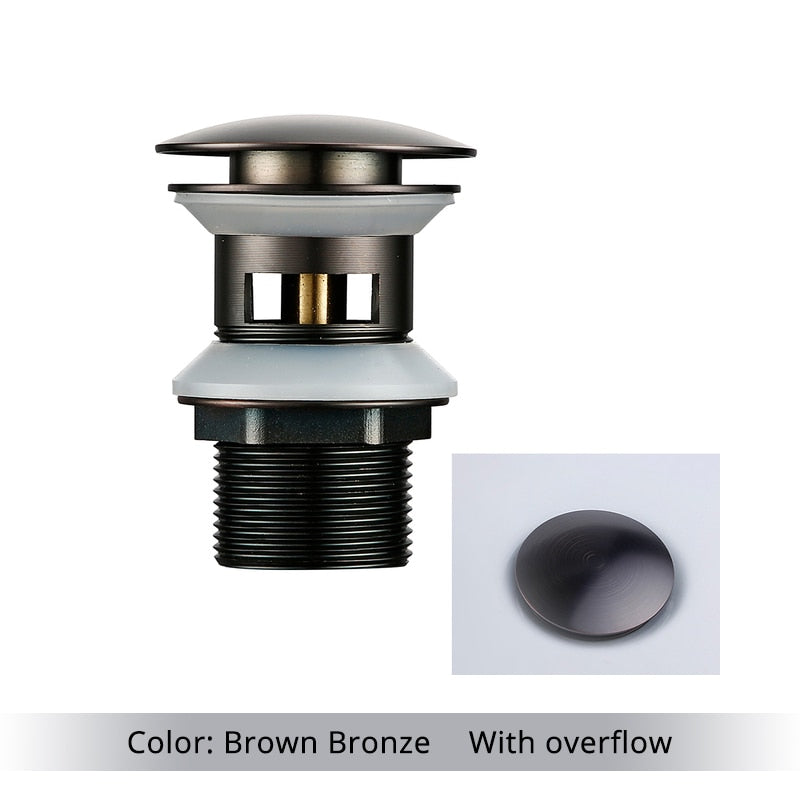 Vessel Sink Drain Assembly with Pop-Up Stopper for Modern Bathrooms – Overflow & Non-Overflow Configurations