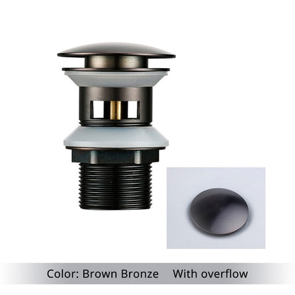 Vessel Sink Drain Assembly with Pop-Up Stopper for Modern Bathrooms – Overflow & Non-Overflow Configurations