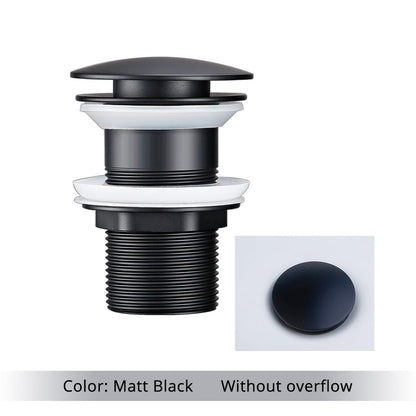 Vessel Sink Drain Assembly with Pop-Up Stopper for Modern Bathrooms – Overflow & Non-Overflow Configurations