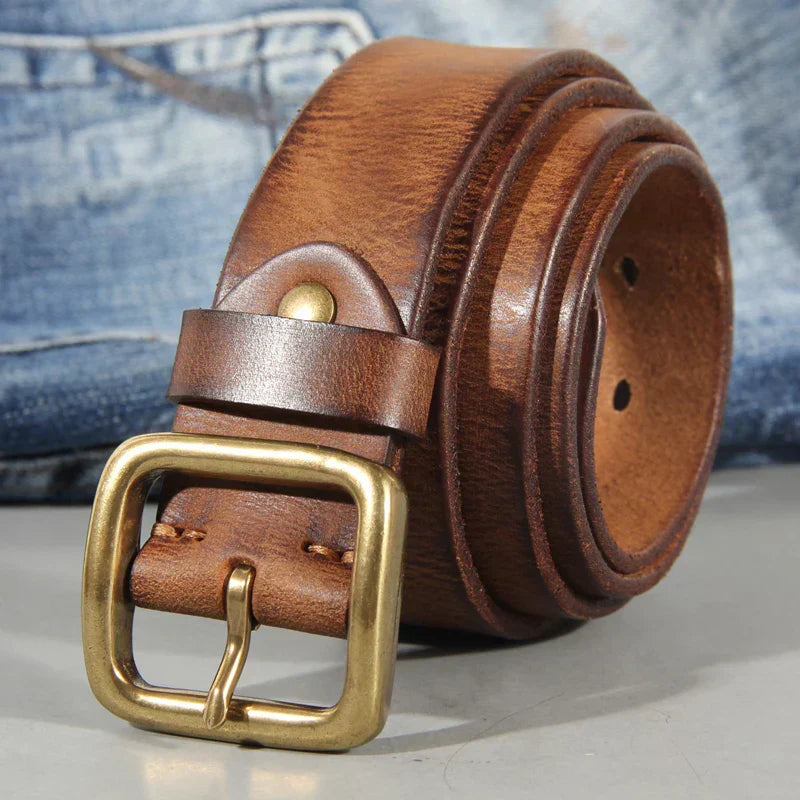 Sierra Collection | Leather Belt for Men with Solid Brass Buckle | Durable Accessory for Everyday Style