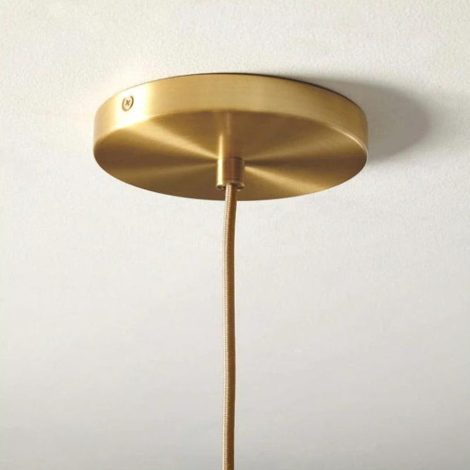Glass Globe Pendant Light | Single Bulb Hanging Fixture with Brass & Metal Finish | Adjustable Cord Height | 8-12 Inch Diameter | E26