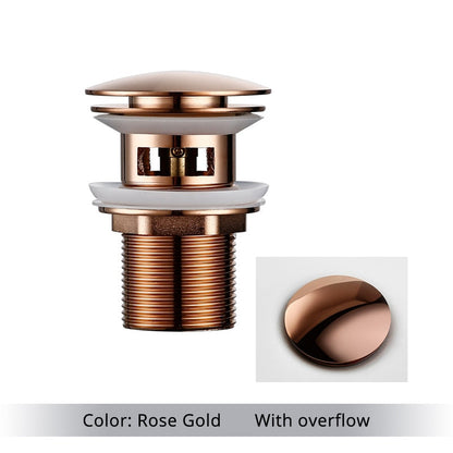 Vessel Sink Drain Assembly with Pop-Up Stopper for Modern Bathrooms – Overflow & Non-Overflow Configurations