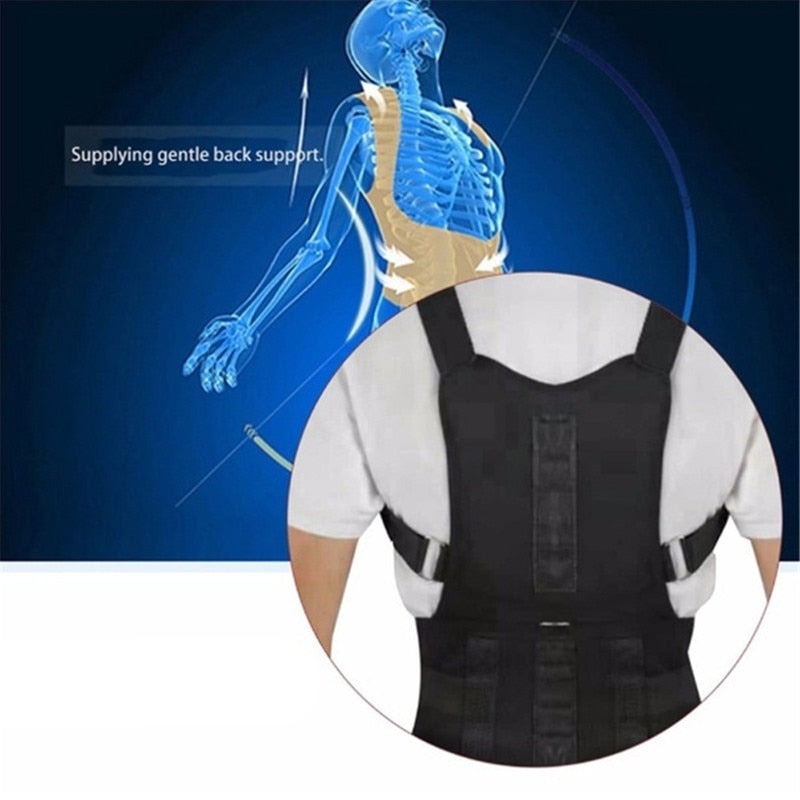 Magnetic Posture Corrector Back Brace for Men & Women – Adjustable Support for Shoulders, Spine & Neck Pain Relief