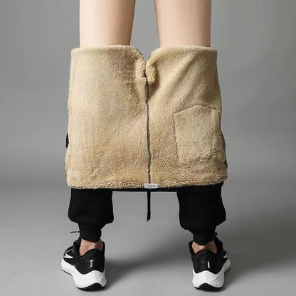 Men's Thermal Fleece-Lined Joggers Winter Sweatpants with Drawstring Elastic Waist for Cold Weather Outdoor Sports Casual Wear