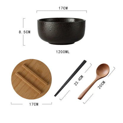 Red Glazed Ceramic Serving Bowls 7.9 Inch 4-Piece Set for Soups Salads Stews Family Meals Everyday Tableware Dining Room Kitchen