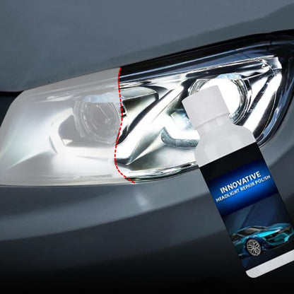 Headlight Restoration Liquid - Removes Haze & Yellowing from Cloudy Car Lenses - Renews Foggy Headlamps for Brighter Night Driving - DIY