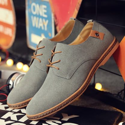 Men's Lace-Up Oxford Dress Shoes – Classic Leather Design for Work & Casual Wear, Versatile Formal Footwear