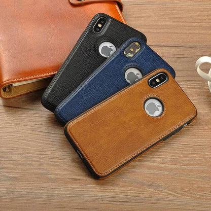 Vintage Leather iPhone Case | Precise Fit Shell for iPhone 6-XR with Raised Edges & Camera Protection | Grip-Enhanced Phone Cover