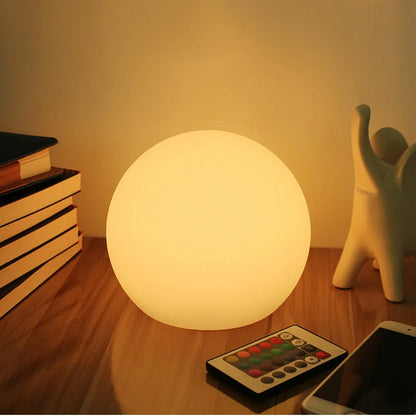 Rechargeable Color-Changing Sphere Accent Light with Remote | Cordless LED Orb for Bedroom, Living Room & Desk | 16-Color USB Table Lamp