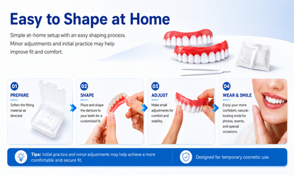 Moldable Boil-and-Bite Silicone Dentures