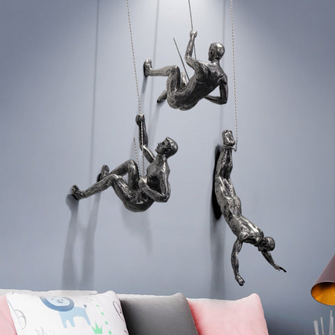 ClimbArtis | Metal Wall Sculpture Art of Climber with Handcrafted Resin Design | Inspirational Decor for Strength and Growth